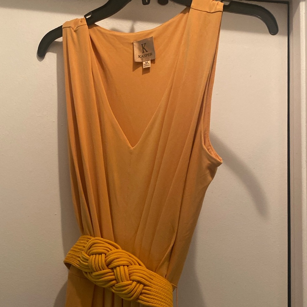 Brand name it is kasper size m long gold dress bought